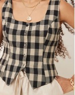 Celeste waistcoat in mono gingham