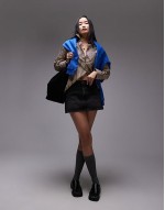 denim pelmet mini skirt in washed black