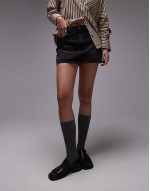 denim pelmet mini skirt in washed black