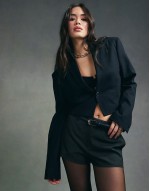 tailored micro shorts in dark grey