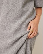 knitted midaxi t-shirt dress in grey melange