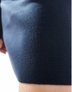 knitted structured mini skirt co-ord in navy