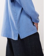Lindy super oversized long sve t-shirt in blue