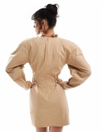 extreme volume sve mini dress in camel