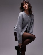 cardigan and skirt co-ord in grey